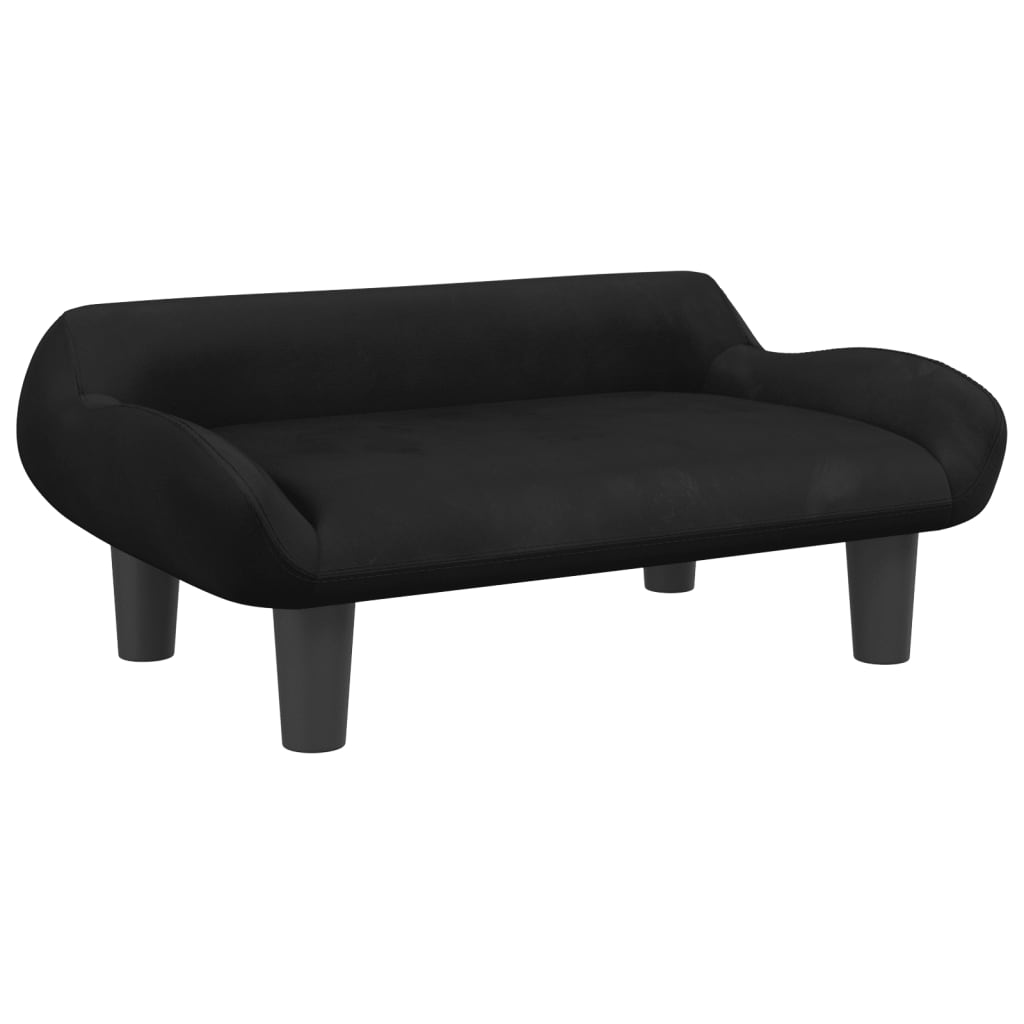 Cama Para Perros De Terciopelo Negra 70x40x24 Cm / Vetonek_5