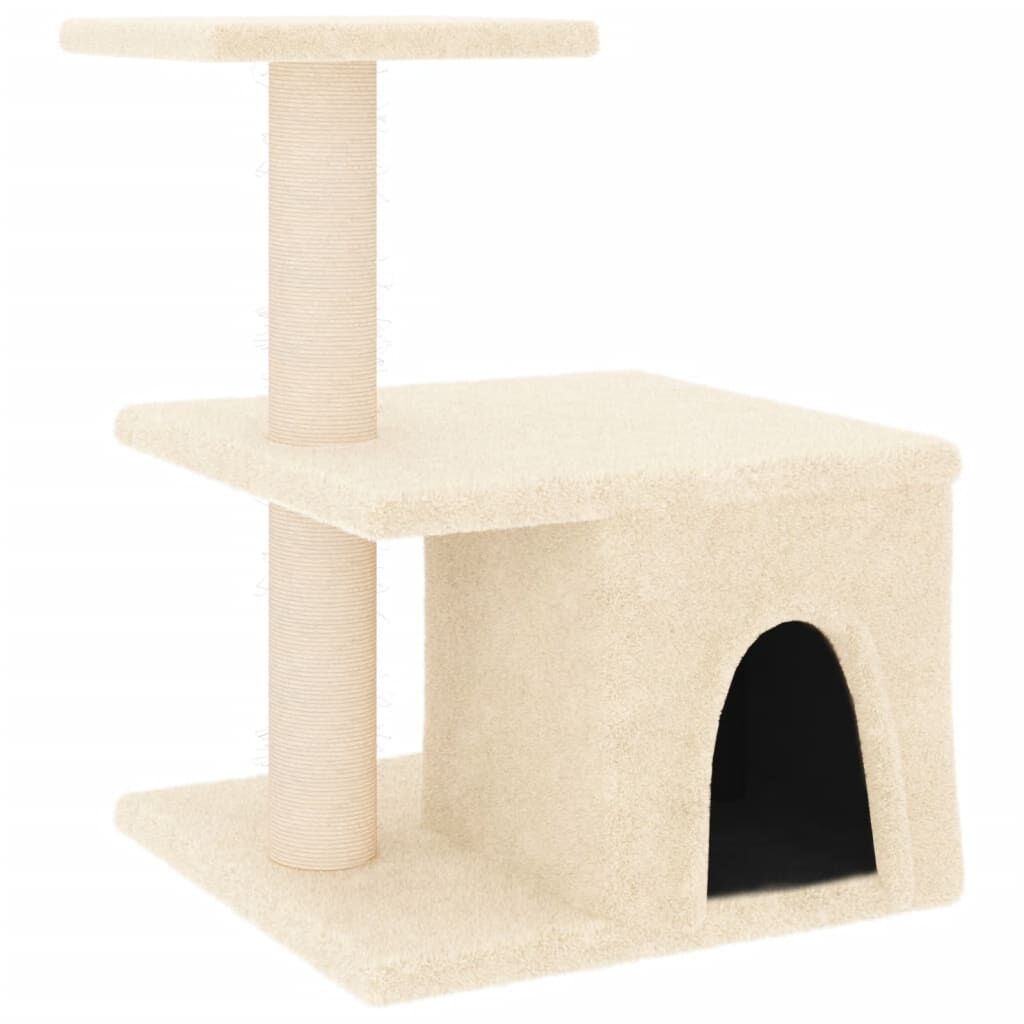Vidaxl Rascador Para Gatos Con Postes De Sisal Color Crema 48 Cm_0