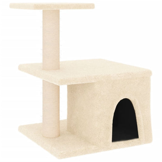 Vidaxl Rascador Para Gatos Con Postes De Sisal Color Crema 48 Cm_0