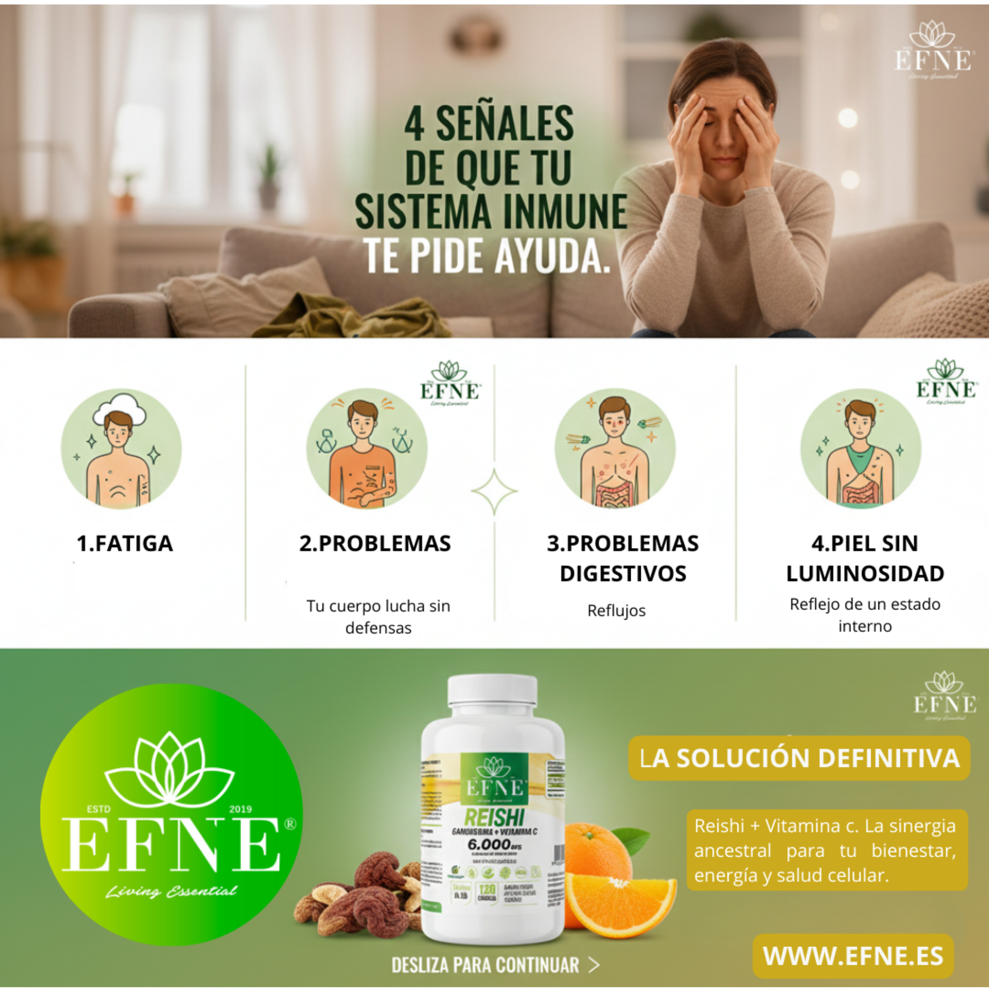 Reishi Ganoderma 6.000mg + Vitamina C Efne: Refuerza Inmunidad Y Controla El Estrés_5