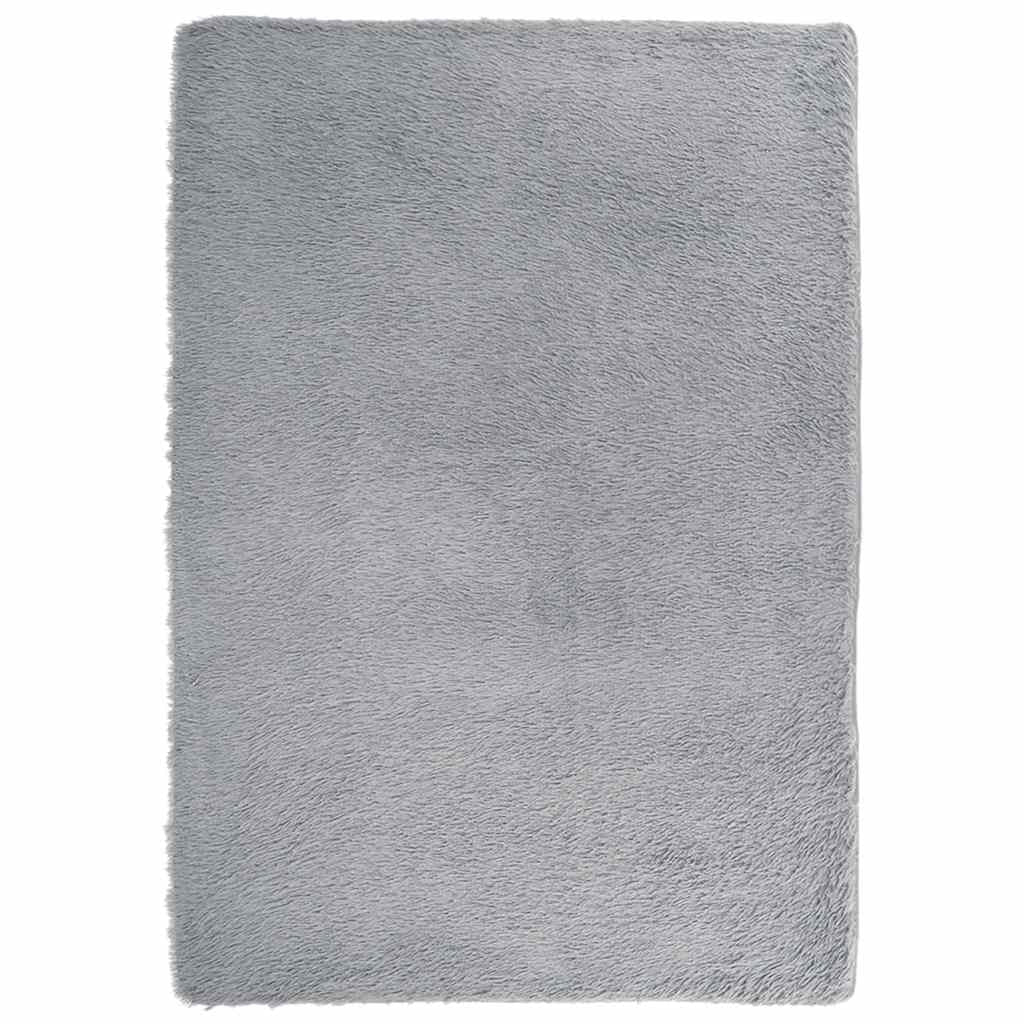 Vidaxl Alfombra De Pelo Largo Navarra Gris Plateado 160x230 Cm_0