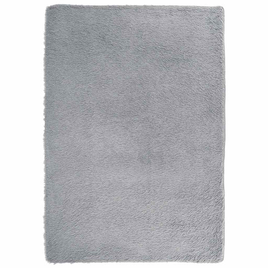 Vidaxl Alfombra De Pelo Largo Navarra Gris Plateado 160x230 Cm_0
