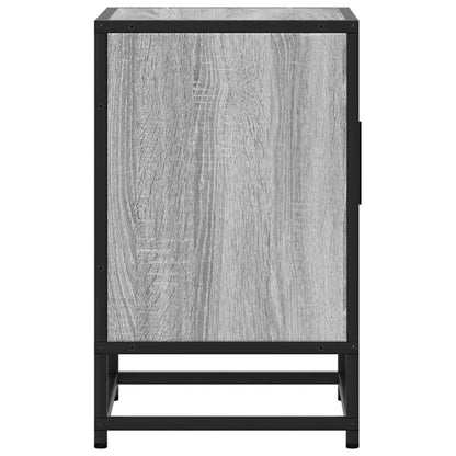 Mesita Noche Madera De Ingeniería Gris Sonoma 40x31x50 Cm Metal_4