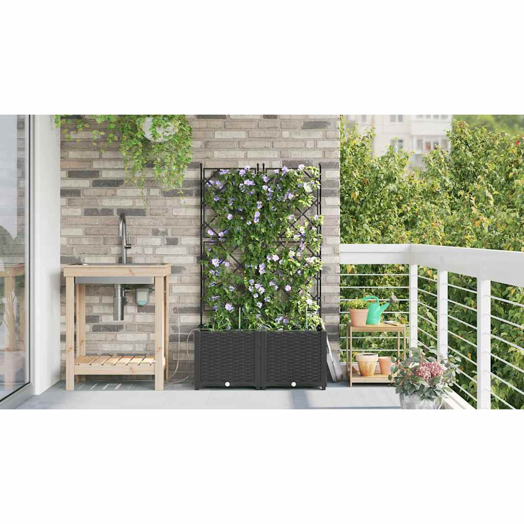 Vidaxl Jardineras Negro 80 X 40 X 142 Cm Acero_3