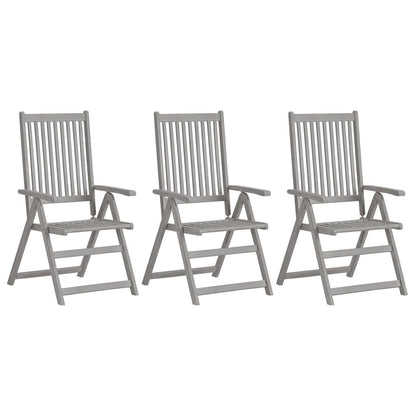 Vidaxl Sillas Reclinables Jardín Y Cojines 3 Uds Madera Maciza Acacia_1