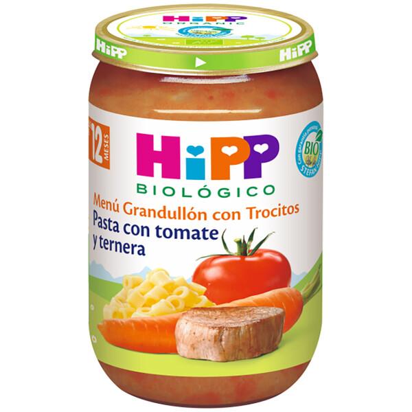 Tarrito de pasta con tomate y ternera bio +12 meses HiPP 220 g