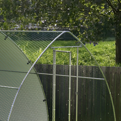 Pawhut Gallinero Para Exterior 304x375x220 Cm Cubierta De Tela Oxford Plata_3