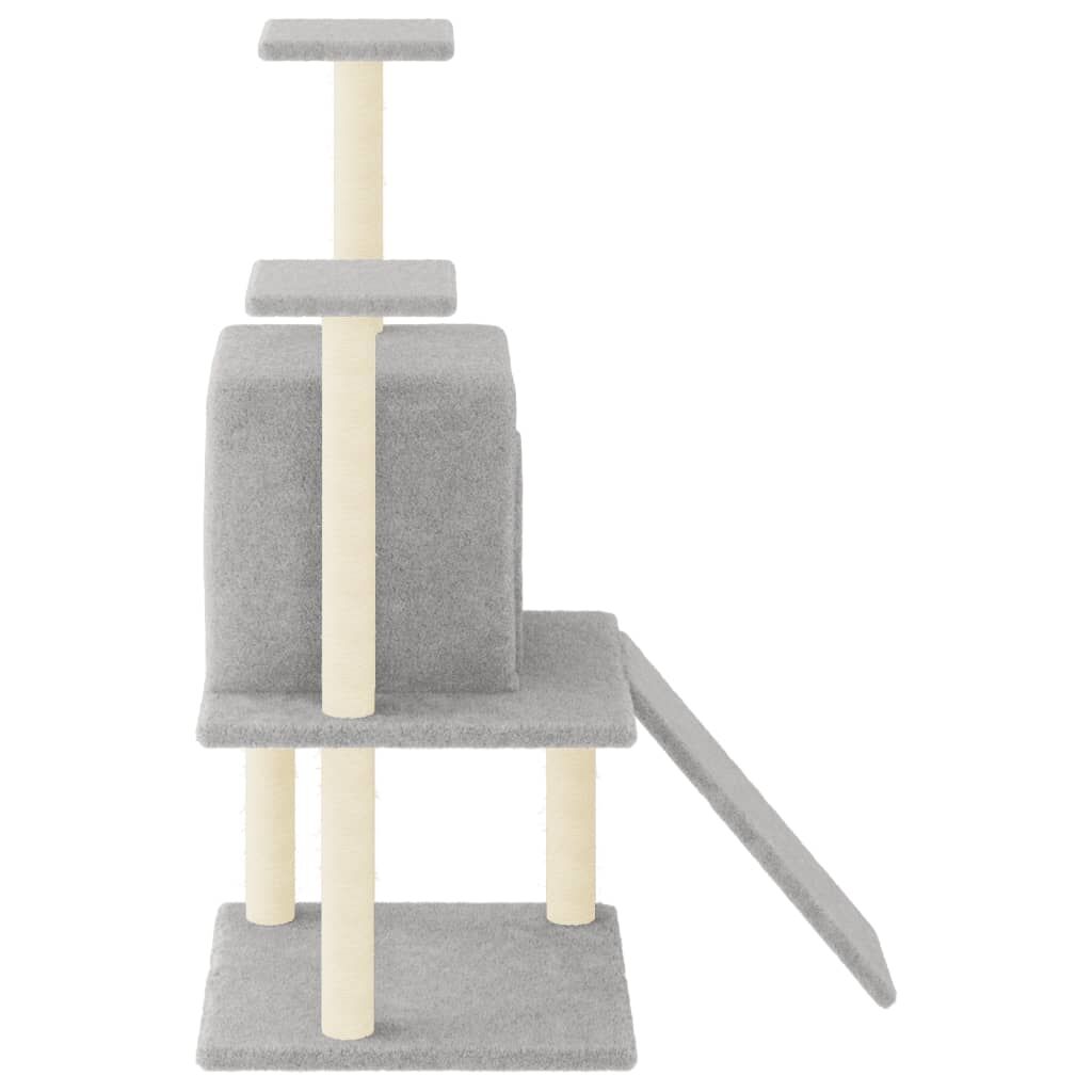 Vidaxl Rascador Para Gatos Con Postes De Sisal Gris Claro 110 Cm_3