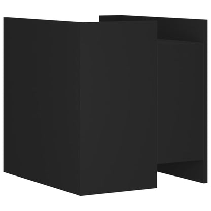 Mesita De Noche Madera De Ingeniería Negro 45x50x50 Cm_4