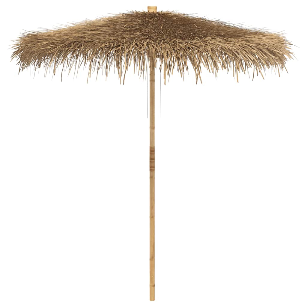 Sombrilla Tiki Con Dosel De Hojas De Plátano De 240 Cm De Bambú_0