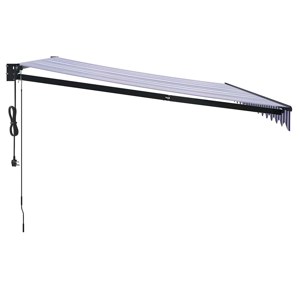 Toldo Retráctil Automático Azul Y Blanco 4x3 M_5