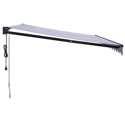 Toldo Retráctil Automático Azul Y Blanco 4x3 M_5