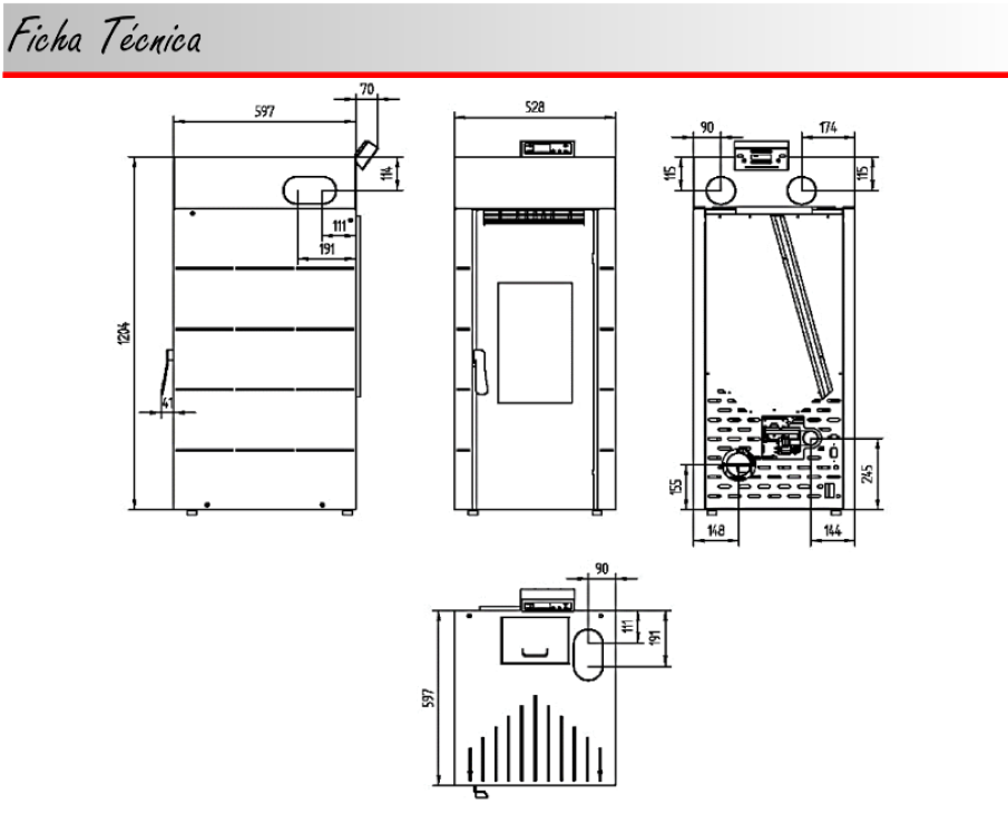 BRICOSOL Estufa de pellets frontal canalizable FM Modelo BP-701 Negro_3