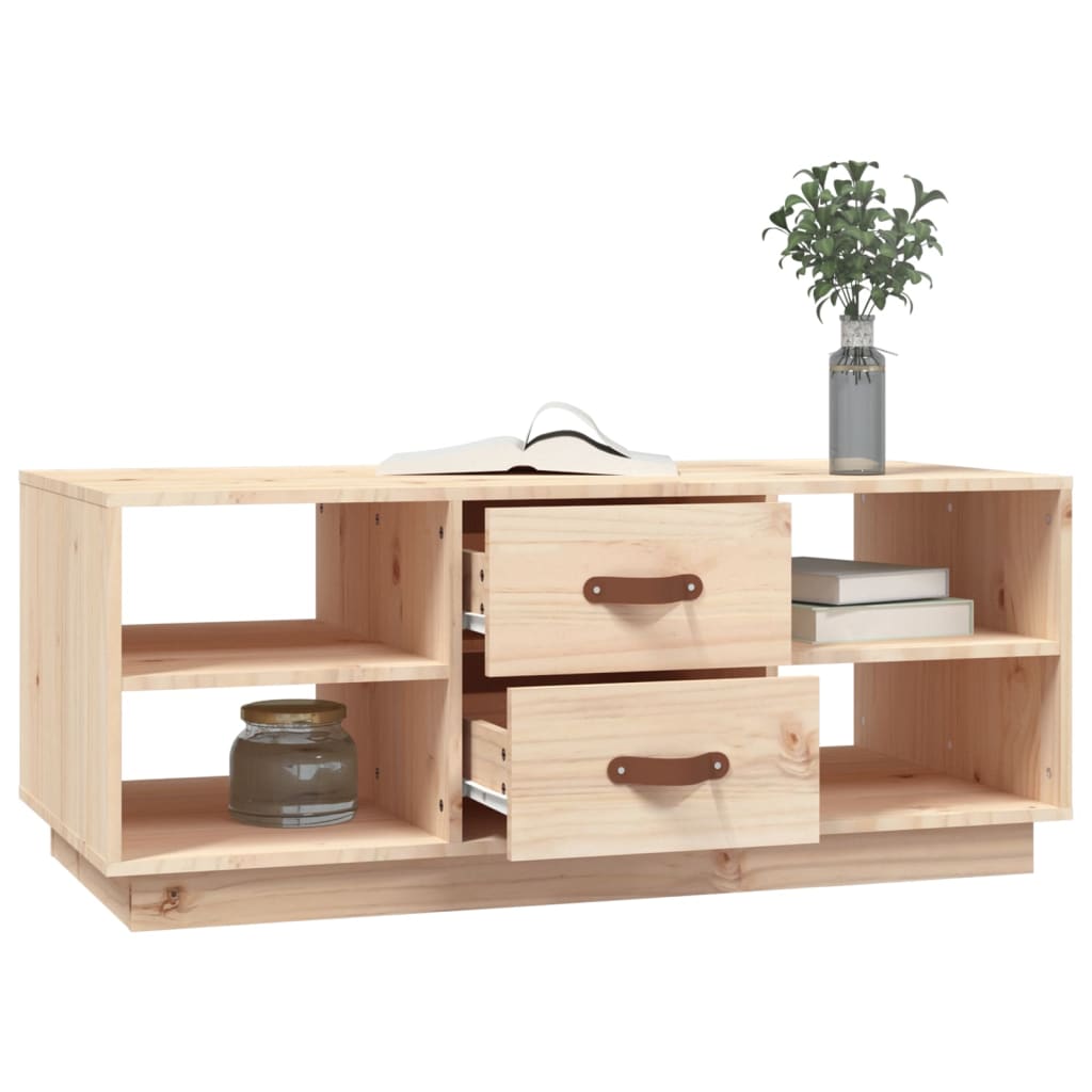 Mesa De Centro De Madera Maciza De Pino 100x50x41 Cm_2