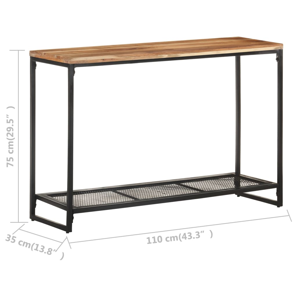 Mesa Consola De Madera Maciza De Acacia 110x35x75 Cm_4