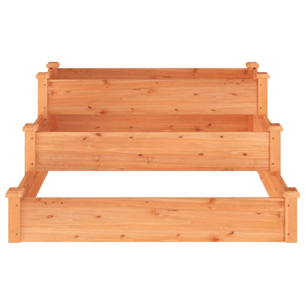 Jardinera Arriate Madera Maciza De Abeto Marrón 120x120x56 Cm_3