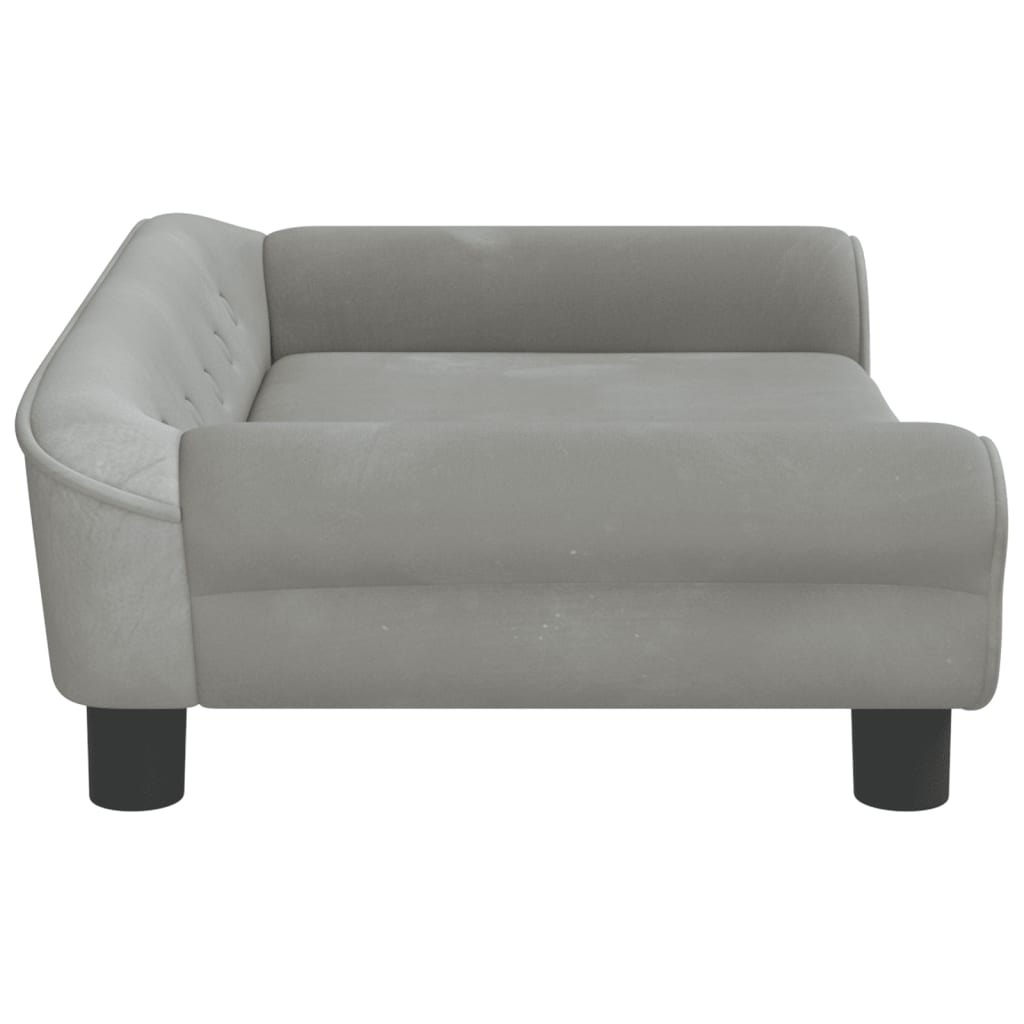Cama Para Perros De Terciopelo Gris Claro 70x48x22 Cm / Vetonek_3
