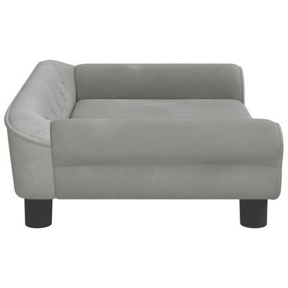 Cama Para Perros De Terciopelo Gris Claro 70x48x22 Cm / Vetonek_3