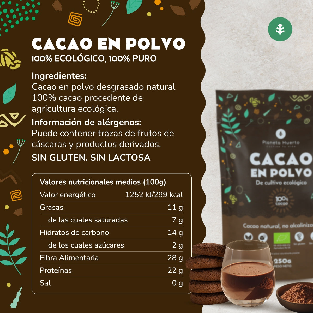 Cacao en polvo ECO Planeta Huerto 250 g
