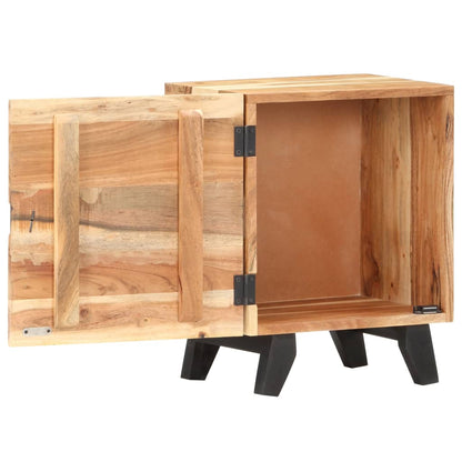 Mesita De Noche De Madera Maciza De Acacia 40x30x51 Cm_0