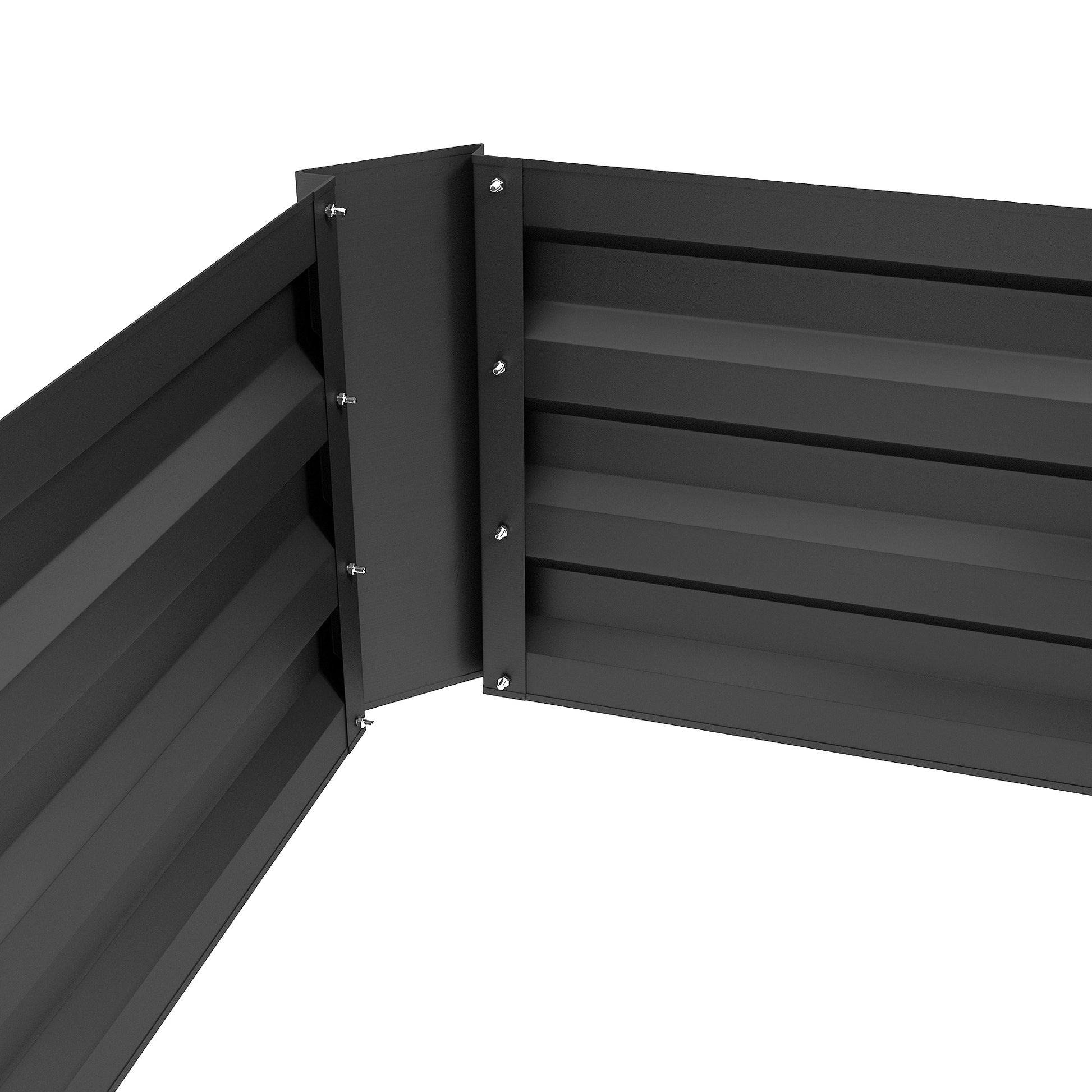 Outsunny Juego De 2 Jardineras Exterior Grandes De Acero 100x50x30 Cm Negro_4