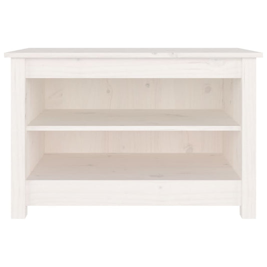 Banco Zapatero Madera De Pino Maciza Blanco 70x38x45,5 Cm / Vetonek_0