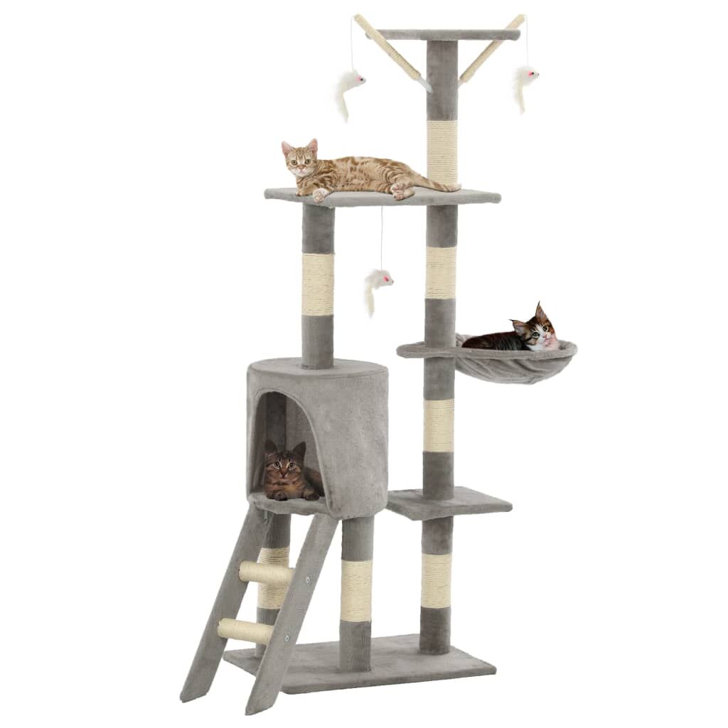 Vidaxl Rascador Para Gatos Con Poste De Sisal 138 Cm Gris_1