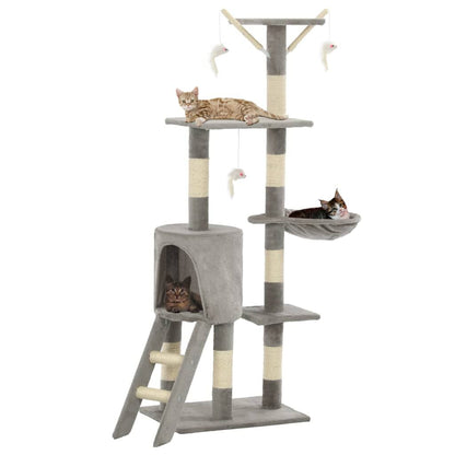 Vidaxl Rascador Para Gatos Con Poste De Sisal 138 Cm Gris_1