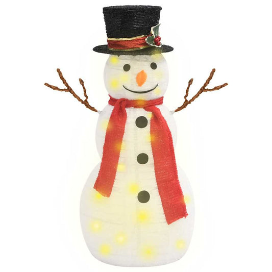 Vidaxl Muñeco De Nieve Decorativo De Navidad Con Led Tela Lujosa 60 Cm_0