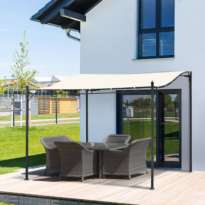Outsunny Pérgola Gazebo Toldo De Pared Jardín Patio Terraza 3x3x2.5m_1