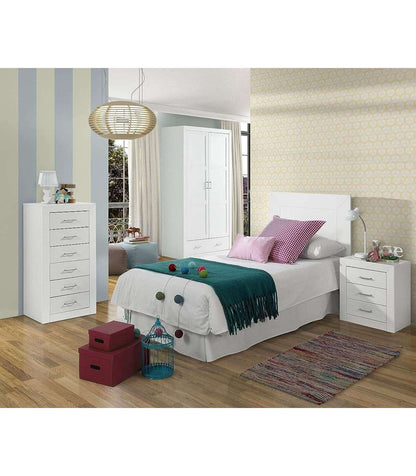 Armario Ropero 2 Puertas Acabado Blanco 200 Cm(alto)105 Cm(ancho)55 Cm(largo_5