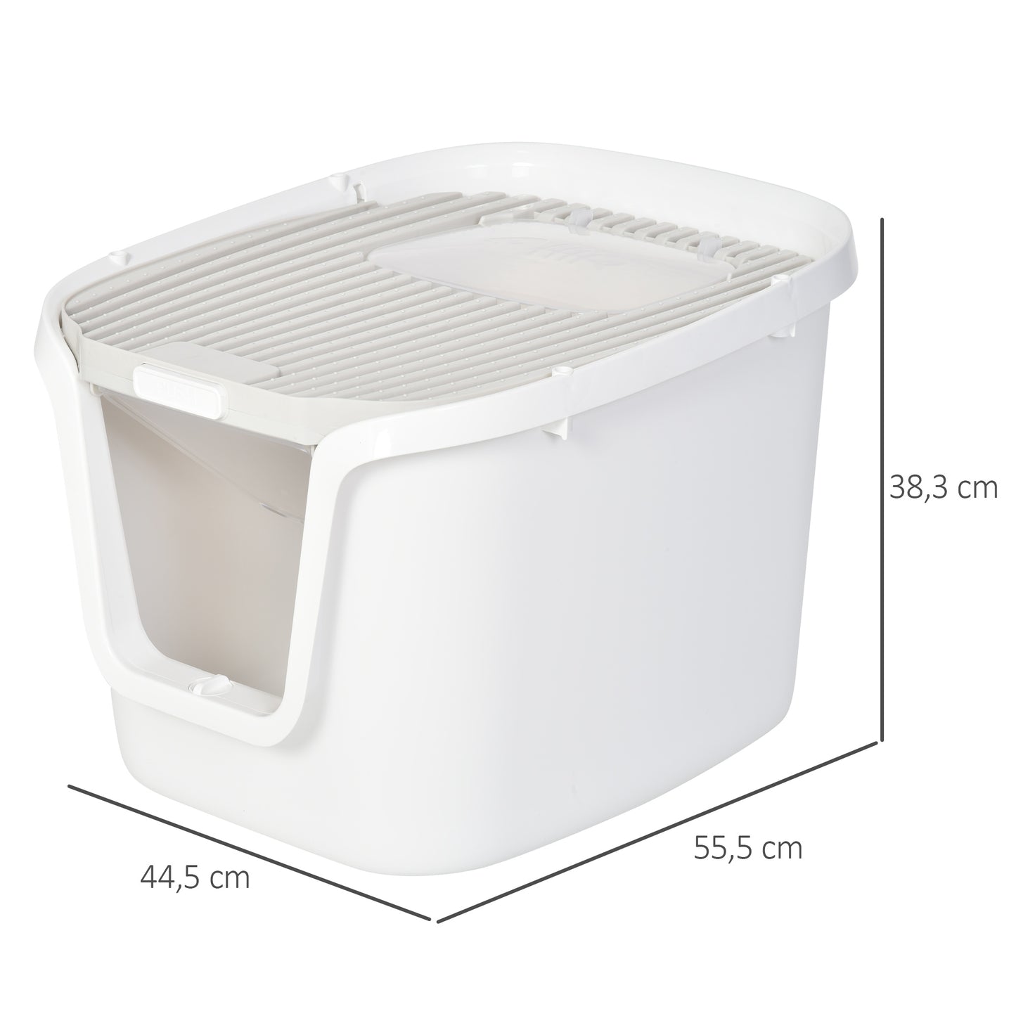 Pawhut Caja De Arena Para Gatos Doble Puerta Arenero Caja Desodorizante Pala_2