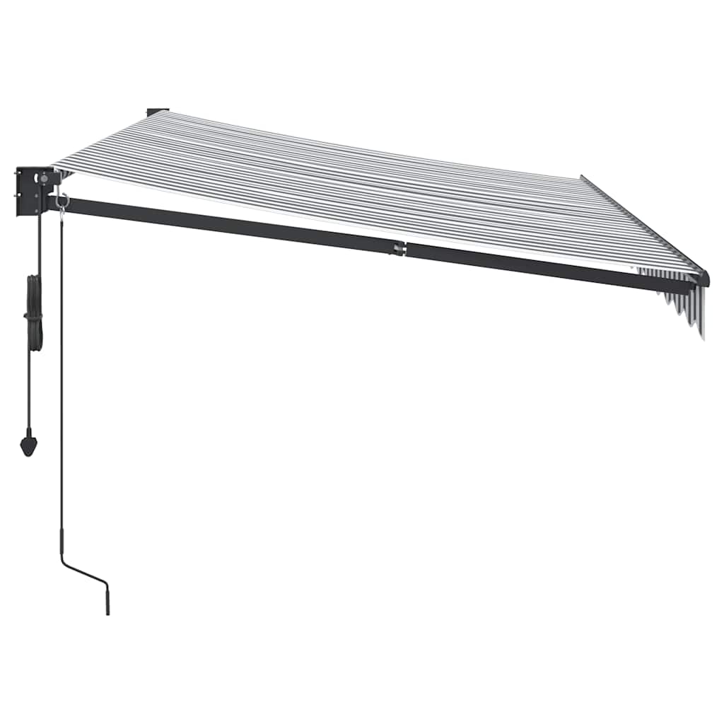 Toldo Retráctil Aluminio Y Tela Antracita Y Blanco 3,5x2,5 M_3