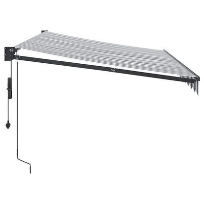 Toldo Retráctil Aluminio Y Tela Antracita Y Blanco 3,5x2,5 M_3