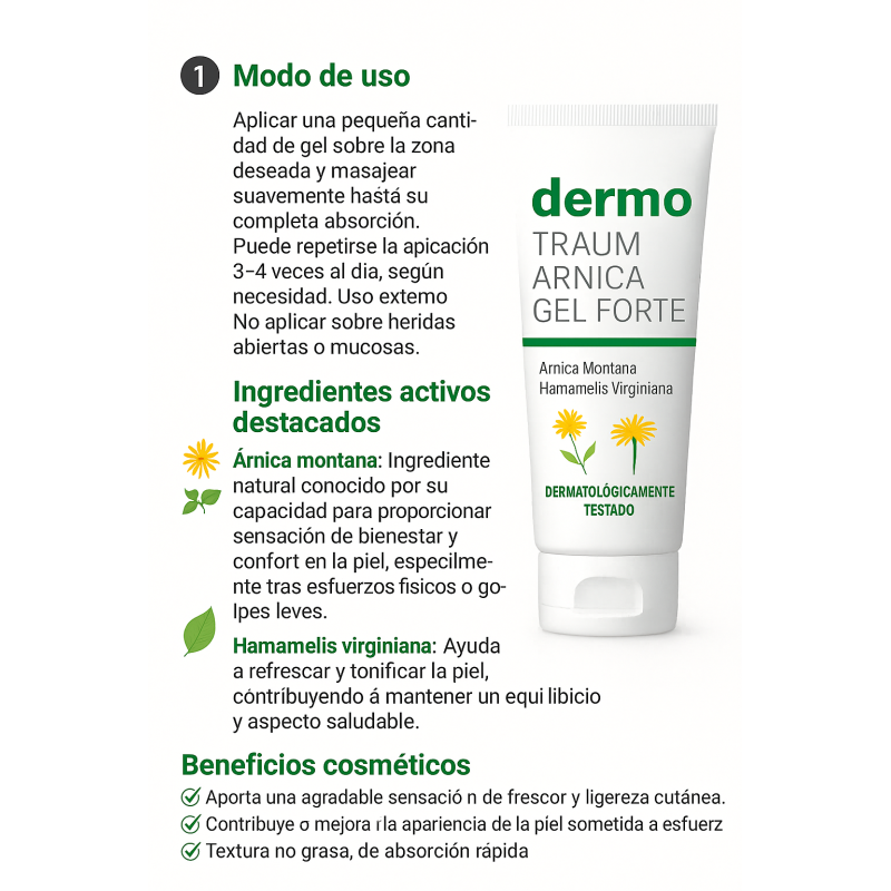 Gel De Árnica Forte 75 Ml – Arnica Montana + Hamamelis – Gel Para Golpes, Dolor Muscular, Contusiones_1