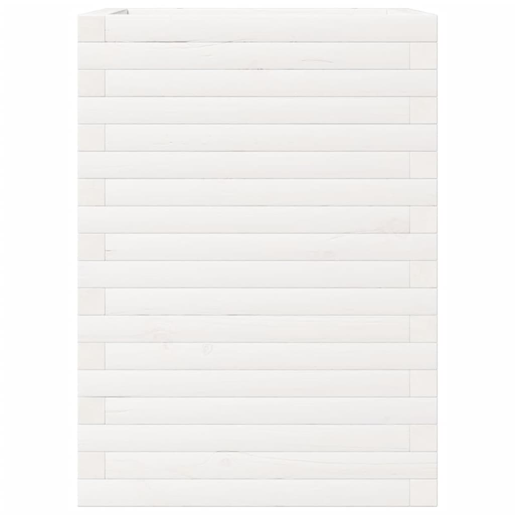 Jardinera Madera Maciza De Pino Blanco 50x50x68,5 Cm_4