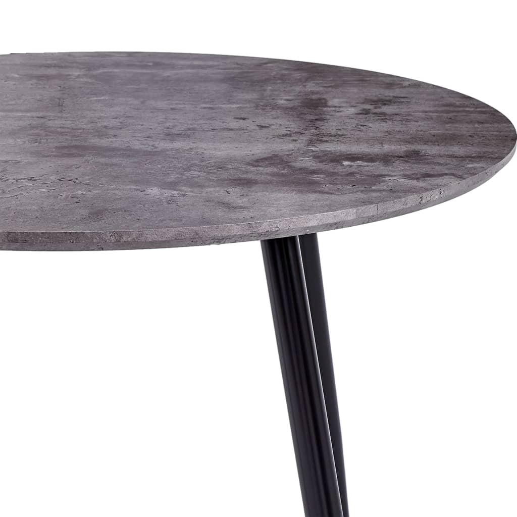 Mesa De Comedor Mdf Gris Hormigón Y Negro 90x73,5 Cm_2