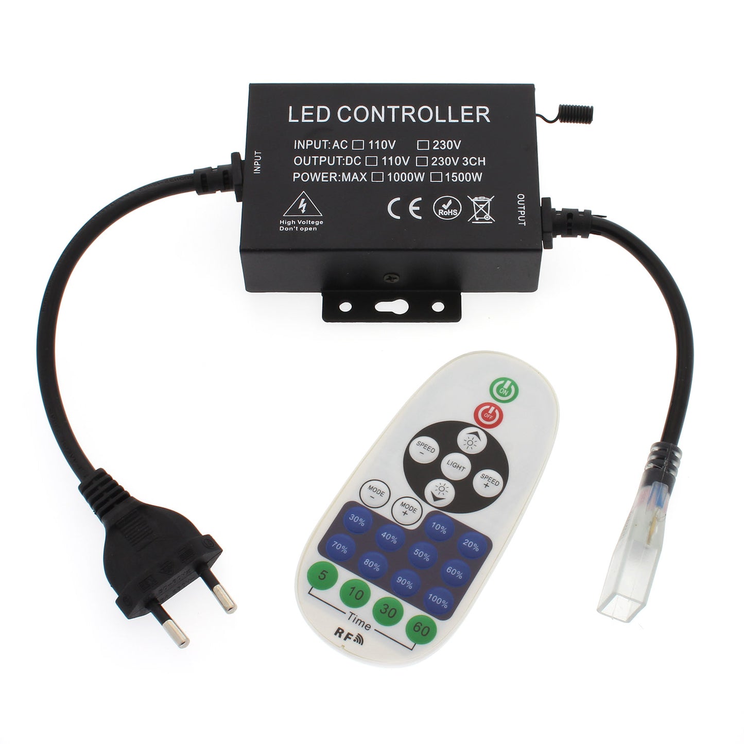 Controlador Dimmer Rf Tira Led 220v Monocolor 1500w, Ip65_0