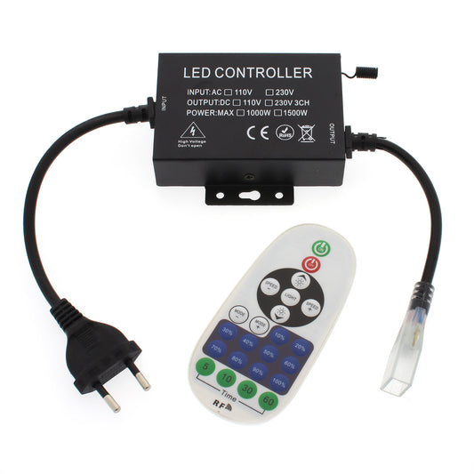 Controlador Dimmer Rf Tira Led 220v Monocolor 1500w, Ip65_0