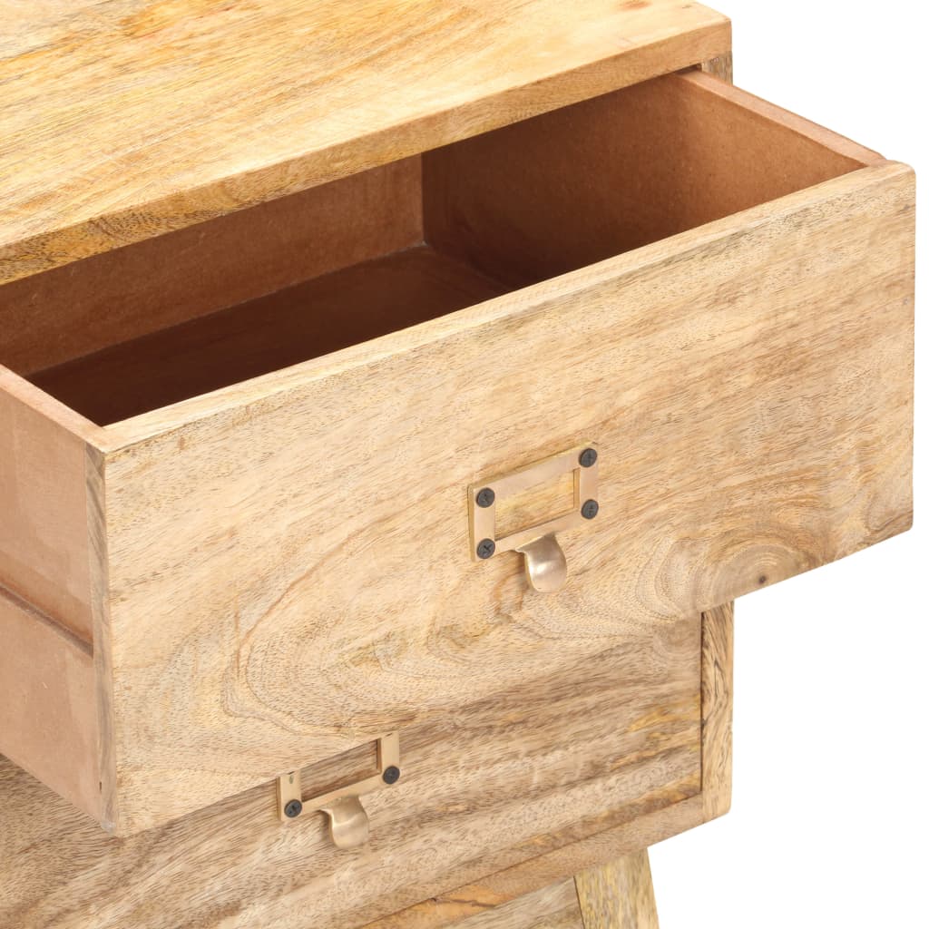 Mesita De Noche De Madera Maciza De Mango 40x35x55 Cm_4