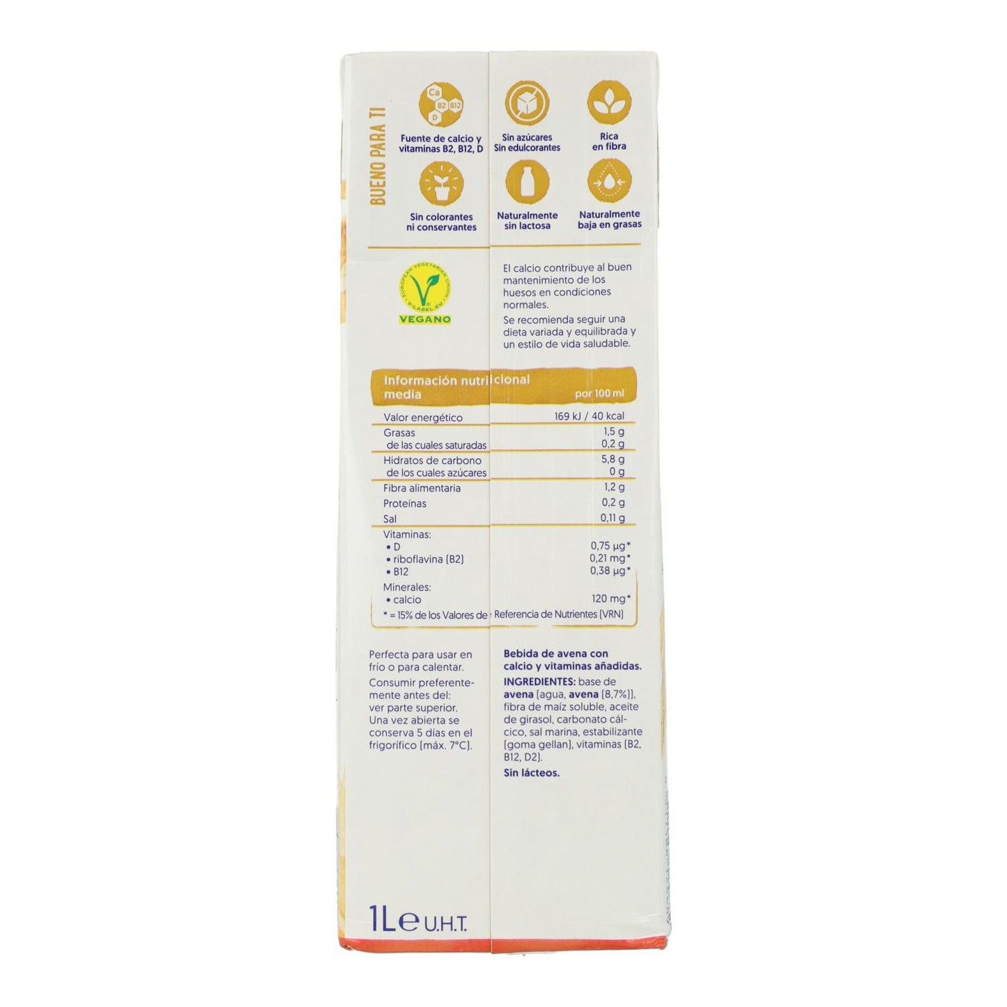 Pack 8 uds Bebida de Avena Sin Azúcar Alpro 1 Litro