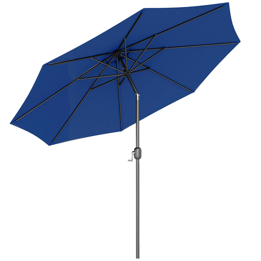 Outsunny Sombrilla De Jardín Ø295x250 Cm Con Manivela E Inclinación Azul_0