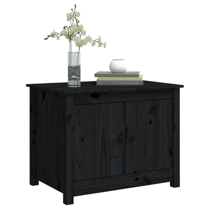 Mesa De Centro De Madera Maciza De Pino Negro 71x49x55 Cm_2