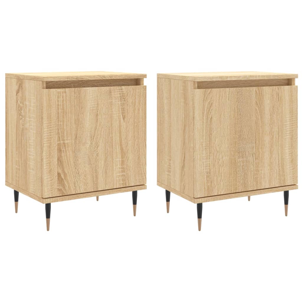 Mesitas Noche 2 Uds Madera Ingeniería Roble Sonoma 40x30x50 Cm_0