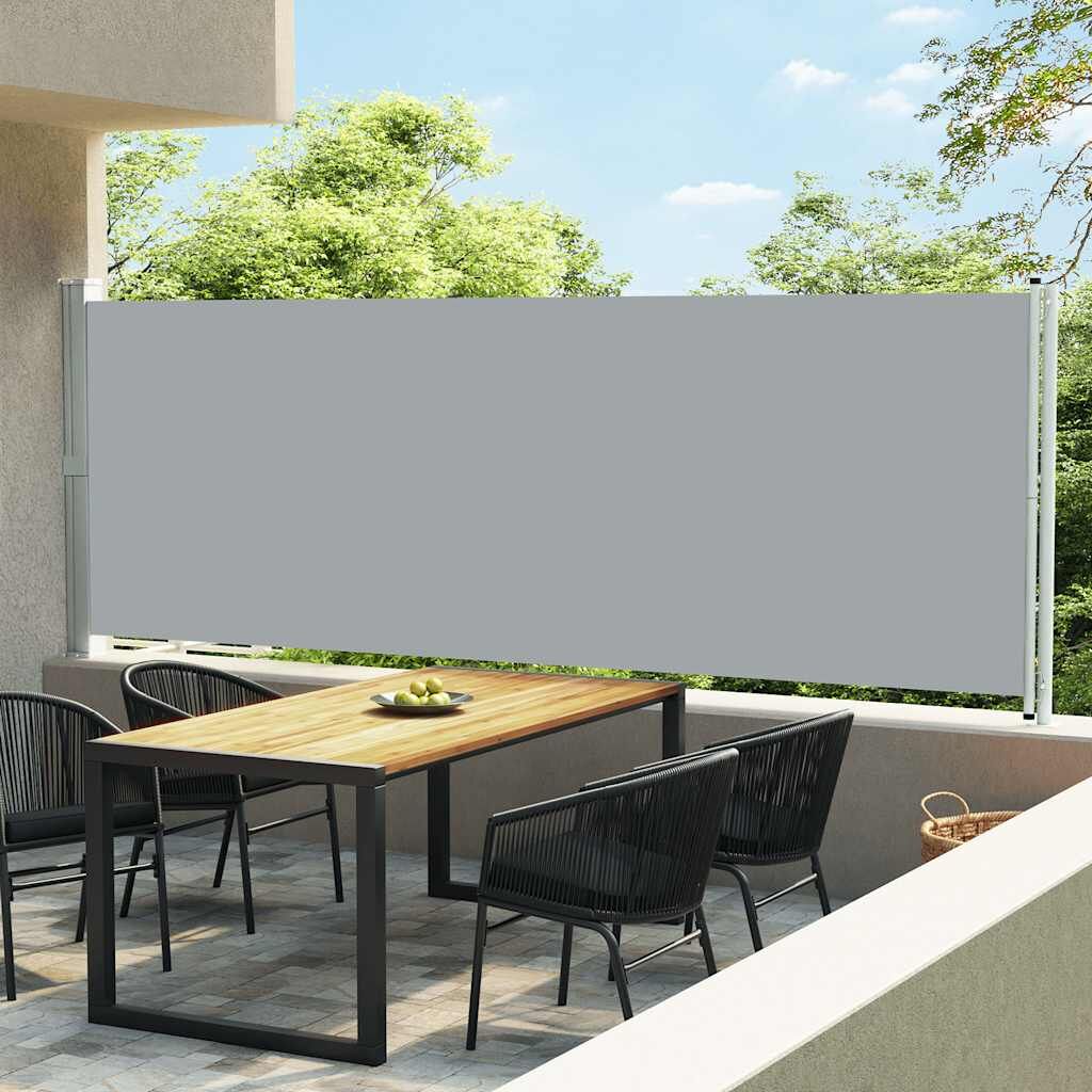Vidaxl Toldo Lateral Retráctil Para Patio Gris 600x160 Cm_1