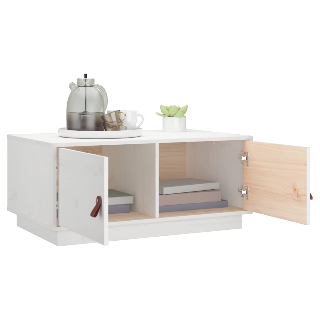 Mesa De Centro De Madera Maciza De Pino Blanco 80x50x35 Cm_3