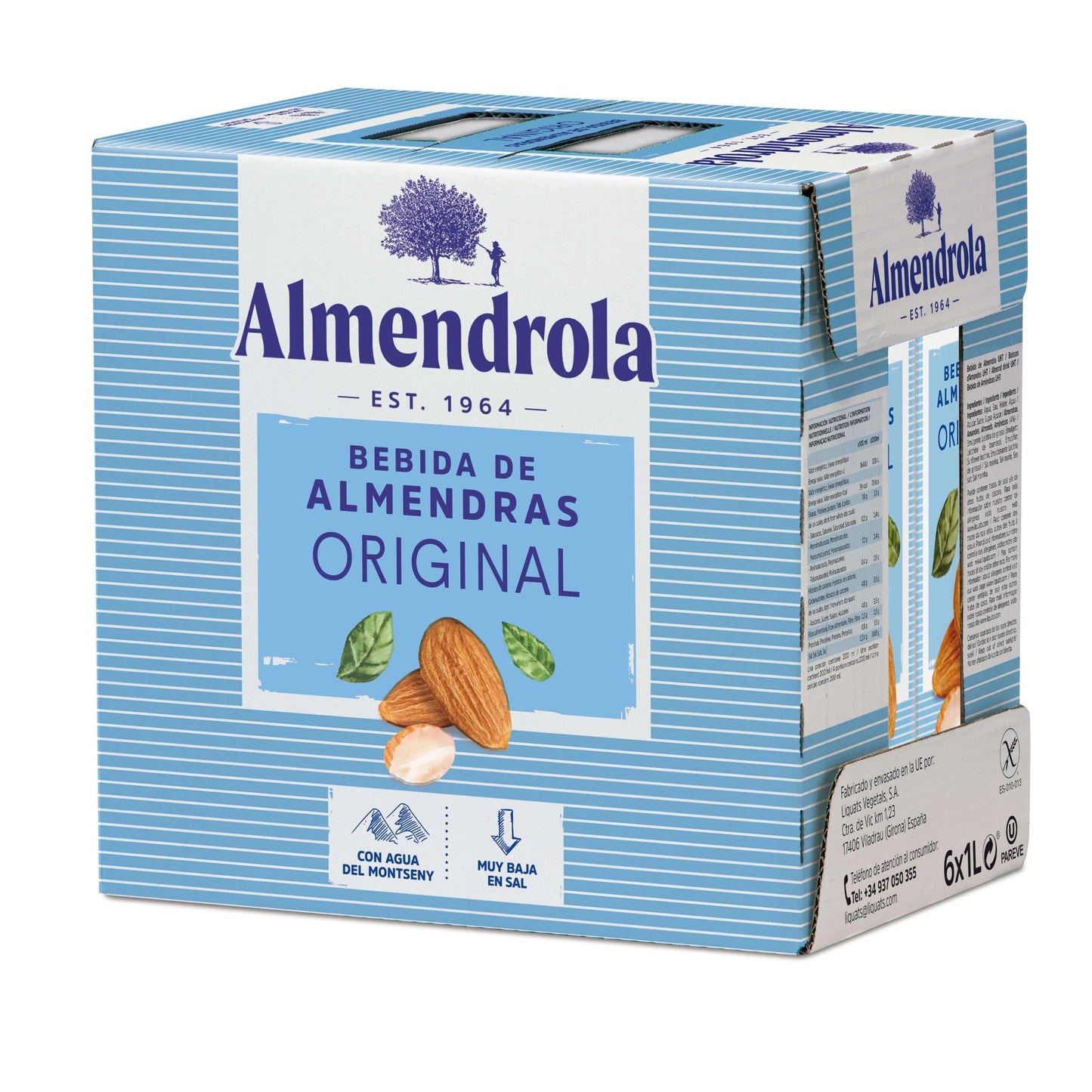 Pack 6 uds Bebida Almendra Sin Azúcares Almendrola 1 L