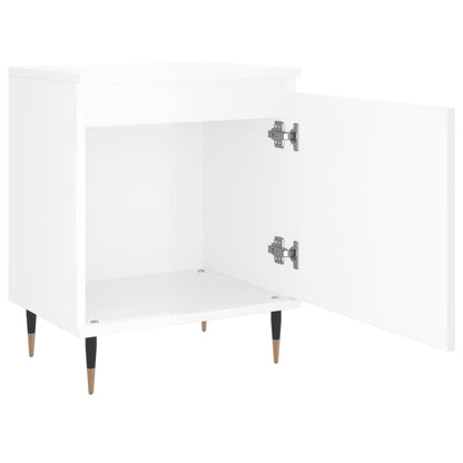 Mesita De Noche Madera De Ingeniería Blanco Brillo 40x30x50 Cm_4