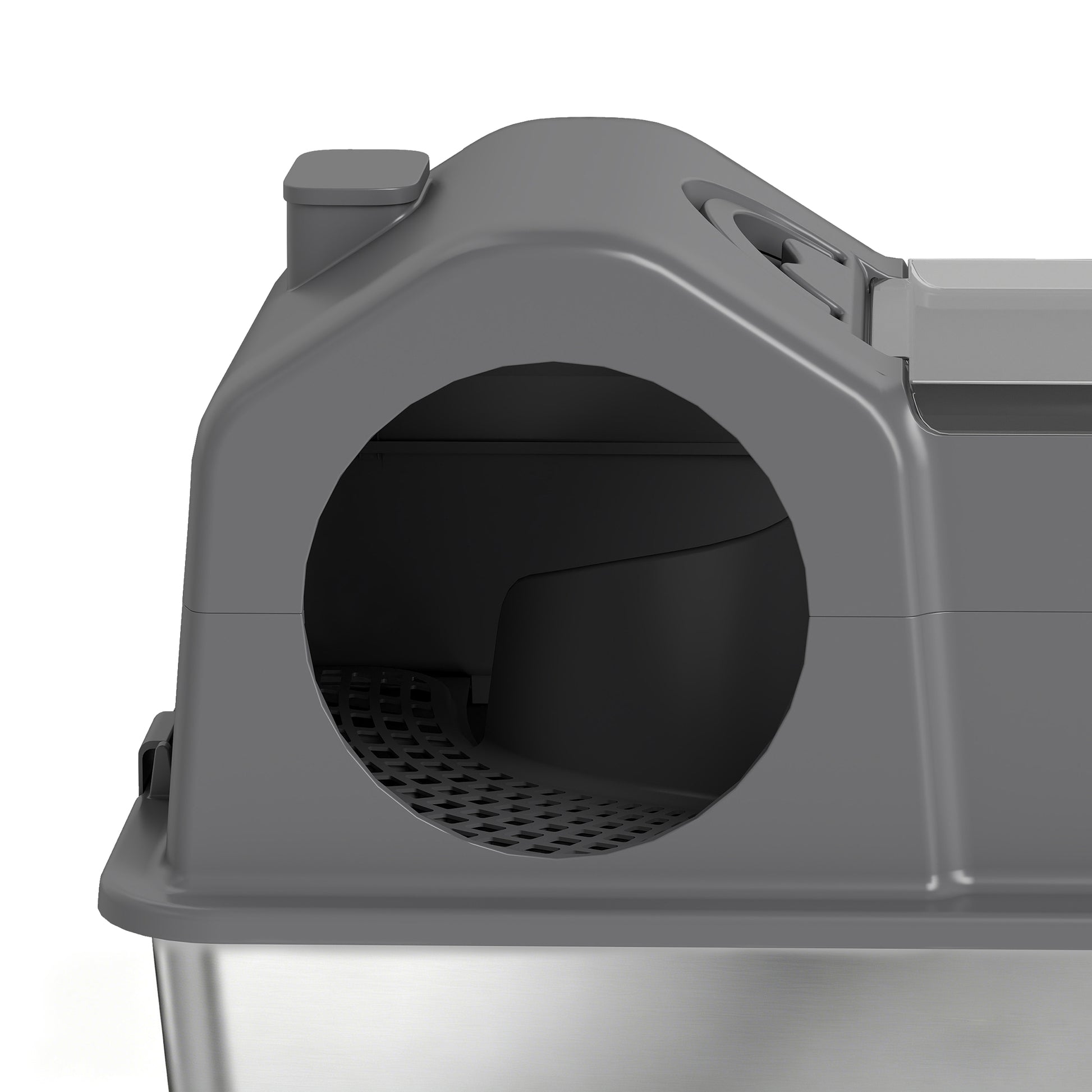 Pawhut Arenero Para Gatos Cubierto Extragrande Con Bandeja De Acero Inoxidable_3