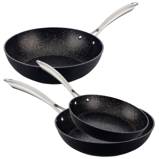 Set Vita San Ignacio 3 Sartenes: Ø24, Ø28 Y Wok Ø28 Cms, Aluminio Forjado, Inducción_0
